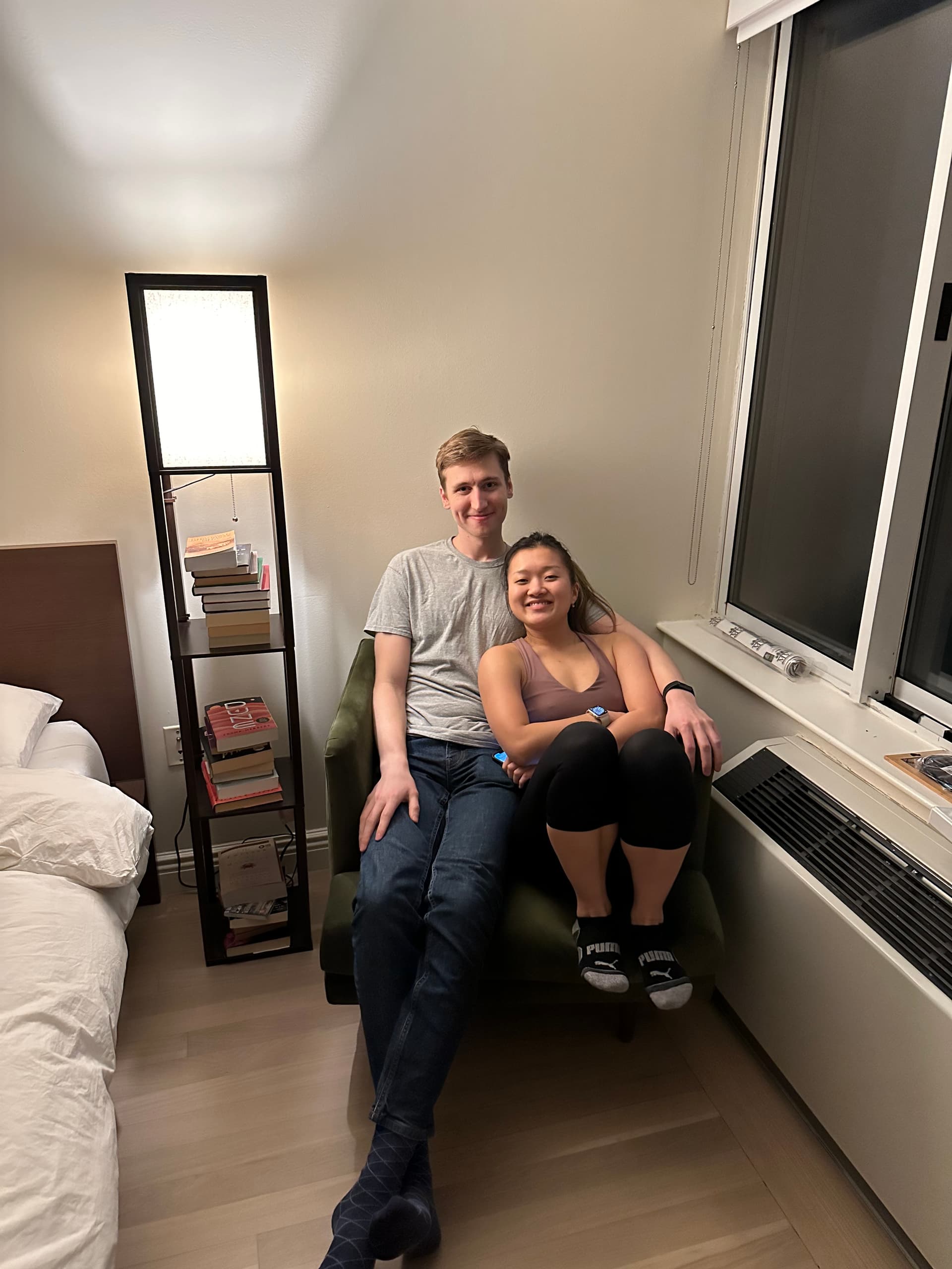 These two crammed into MY single-seater chair. In MY room. Get your own furniture. (This caption had me dying, I’ll be honest)